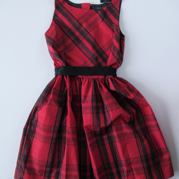 Ralph Lauren Sleeveless Red Taffeta Party Dress - Picture 2 of 8